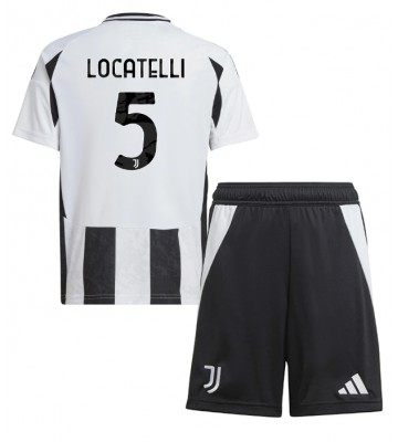 Juventus Manuel Locatelli #5 Hemmakläder Barn 2024-25 Kortärmad (+ Korta byxor)